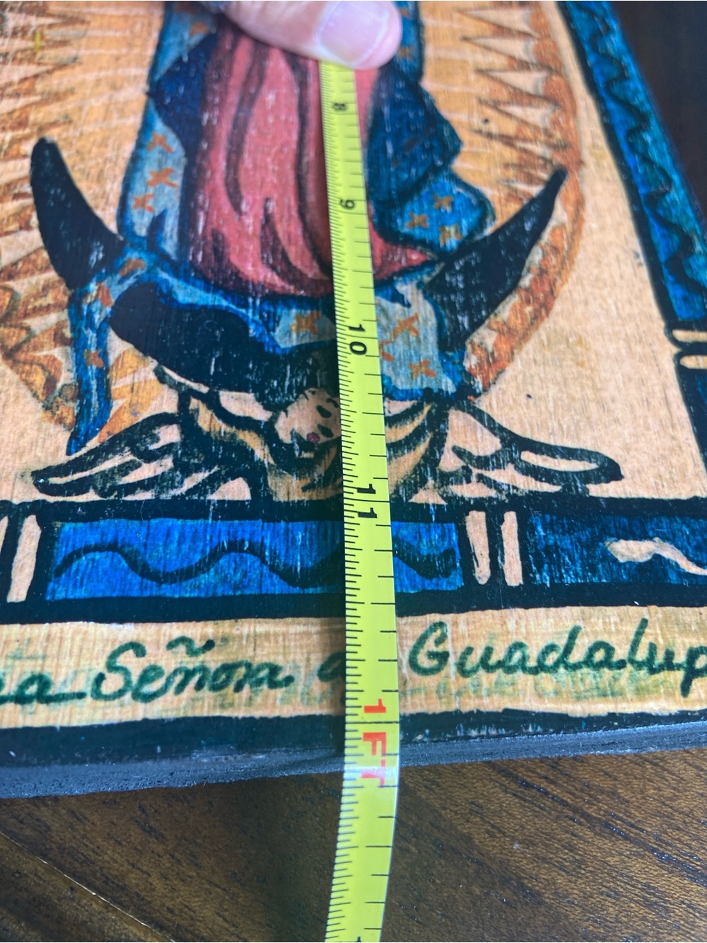 Vintage Our Lady of Guadalupe Retablo Signed New Mexico Folk Art - Picture 8 of 9